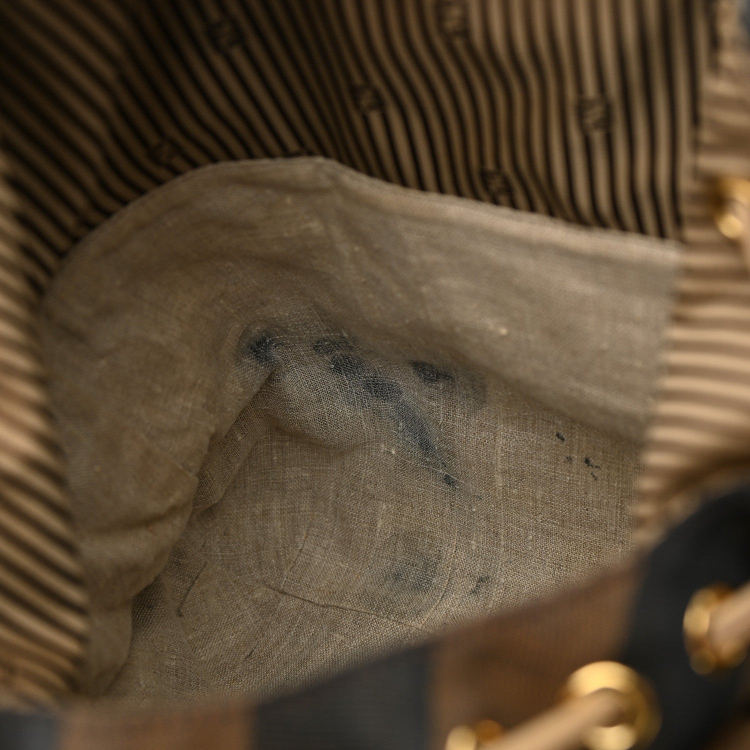 Fendi Calfskin Studded Medium B Fab Drawstring Tote Miel Scuro 11 of 18