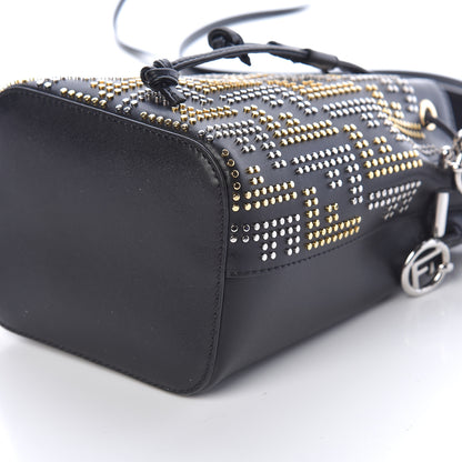Fendi Vitello Liberty F is Fendi FF Studded Mini Mon Tresor Bucket Bag Black 9 of 9