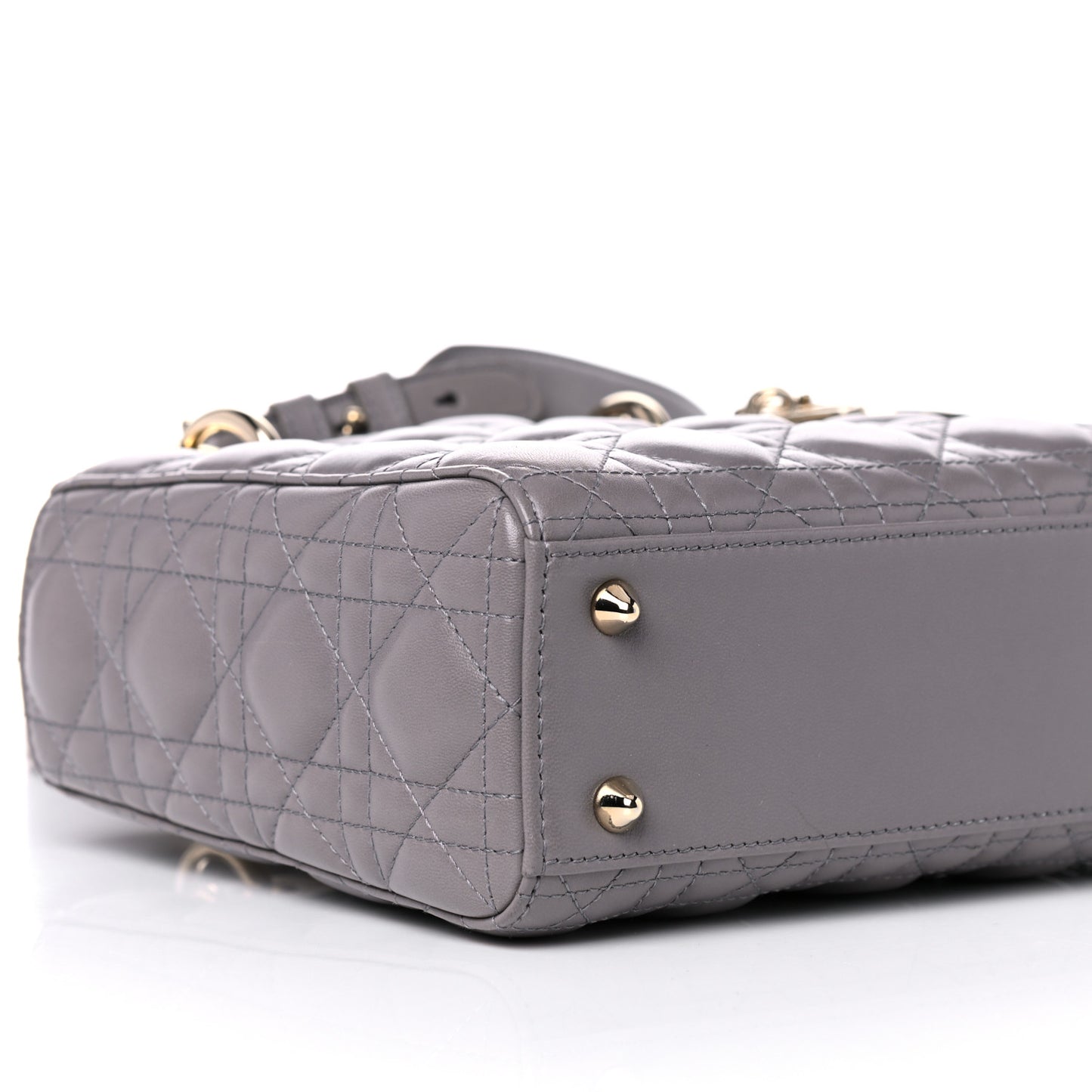 Lambskin Cannage Small Lucky Badges My Lady Dior Grey