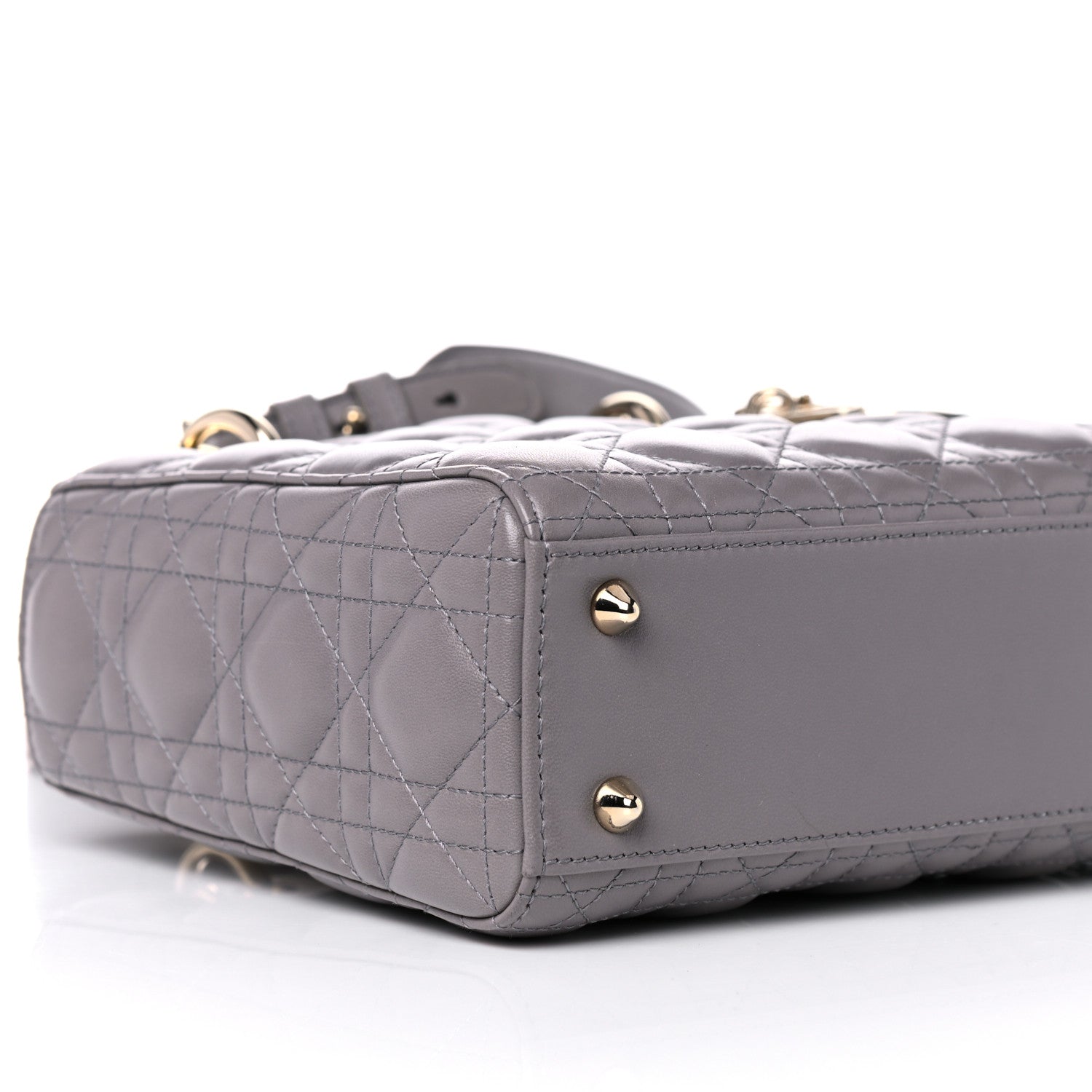 Christian Dior Lambskin Cannage Small Lucky Badges My Lady Dior Grey 7 of 12