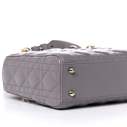 Christian Dior Lambskin Cannage Small Lucky Badges My Lady Dior Grey 7 of 12