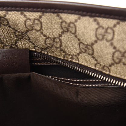 Gucci GG Supreme Monogram Medium Zippered Shopping Tote Dark Brown 9 of 13