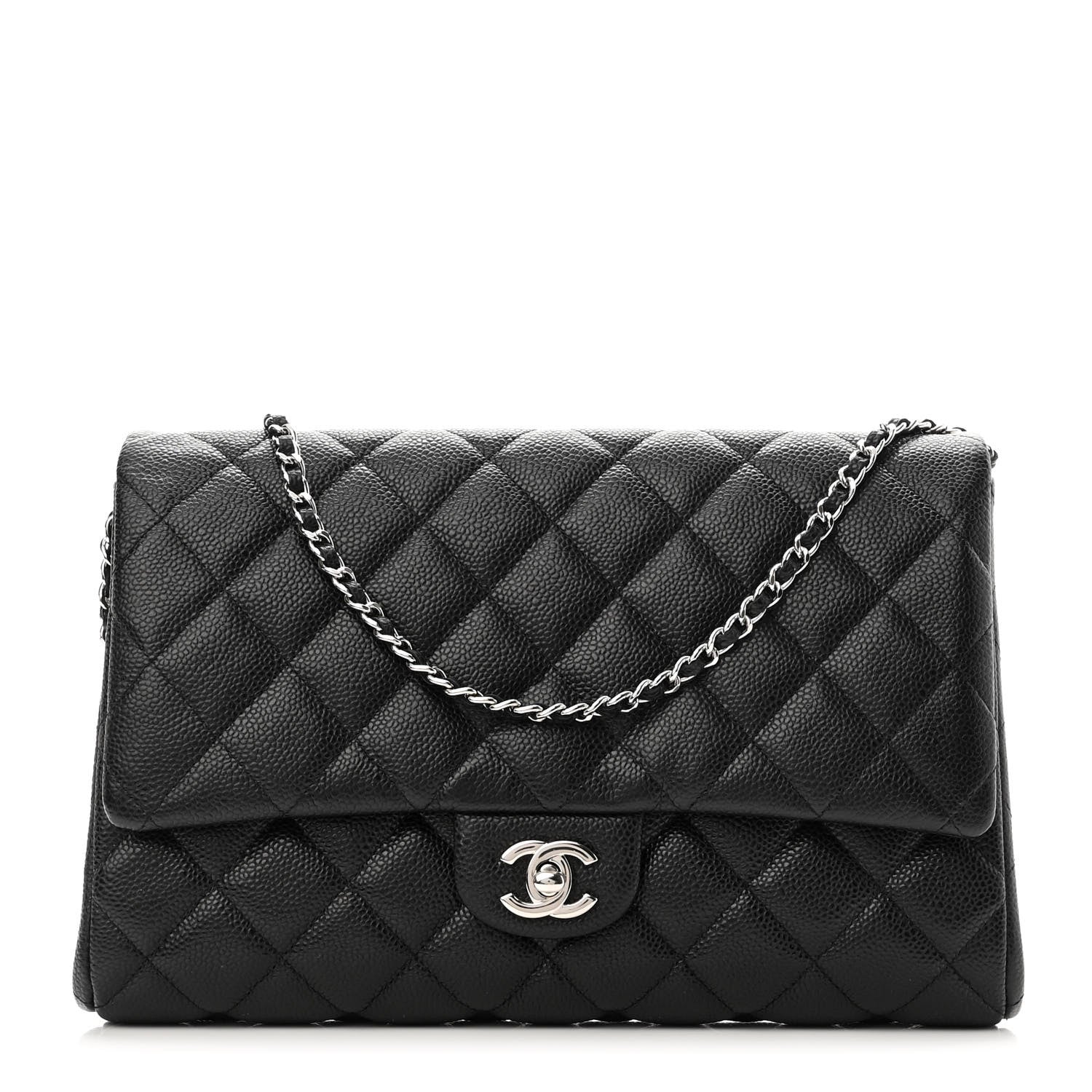Chanel Caviar Quilted Clutch With Chain Flap Black 1 of 19