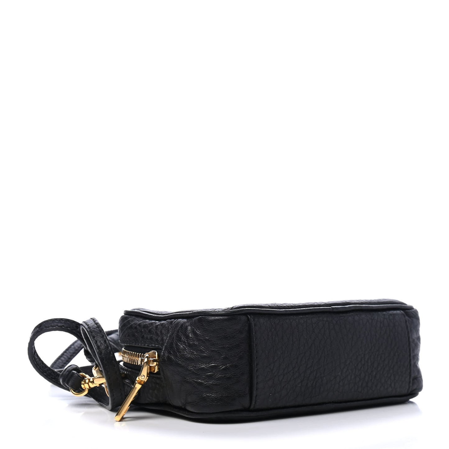 Pebbled Calfskin Pochette Bag Black