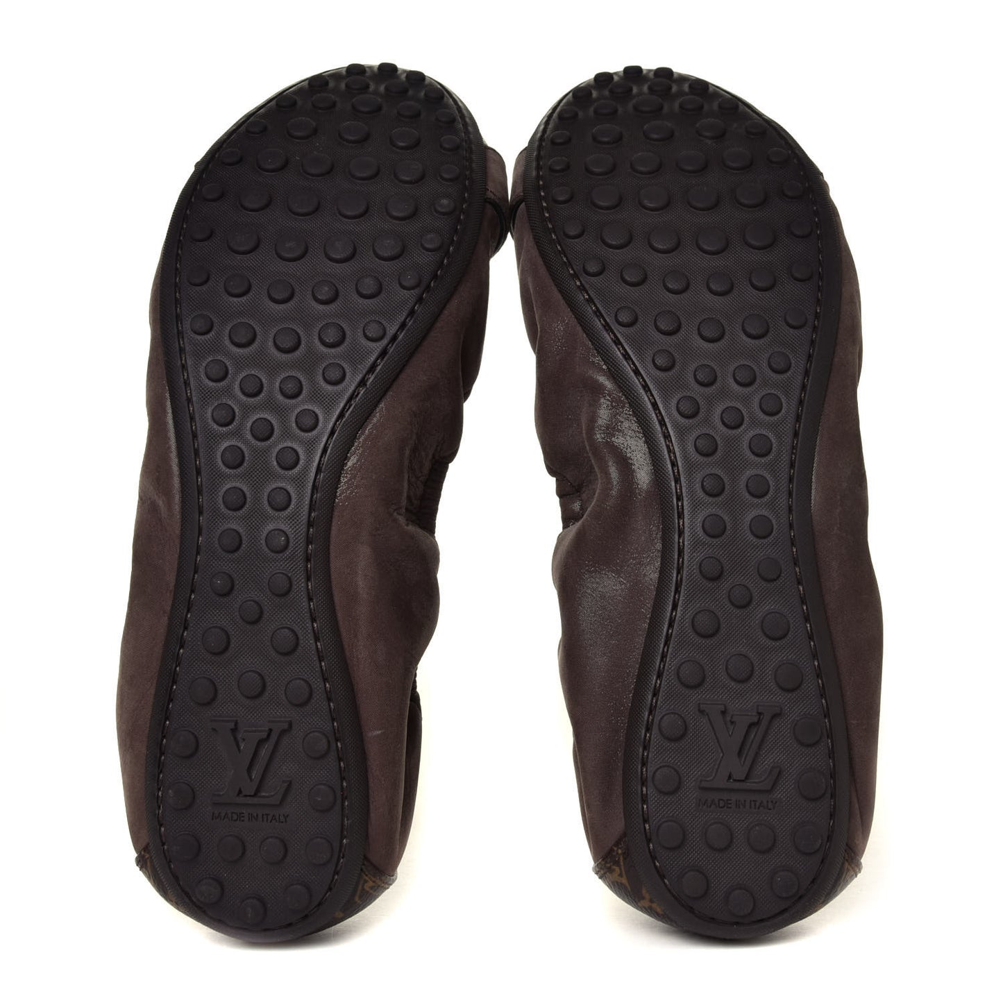 Iridescent Calfskin Monogram Lucky Ballerina Flats 41 Brown