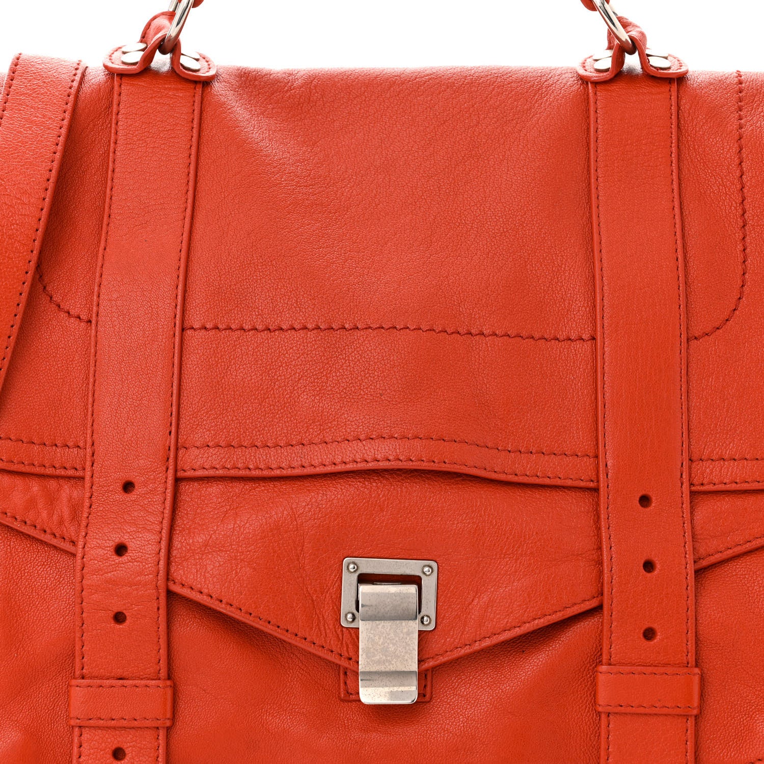 Proenza Schouler Lambskin PS1 Large Satchel Orange Pepper 8 of 10