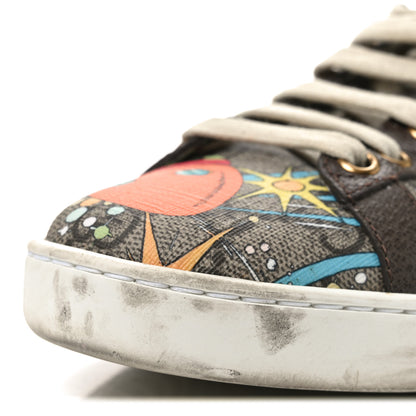 Gucci X DISNEY GG Supreme Monogram Web Donald Duck Womens Ace Sneakers 36.5 Beige New Acero Orange 11 of 11