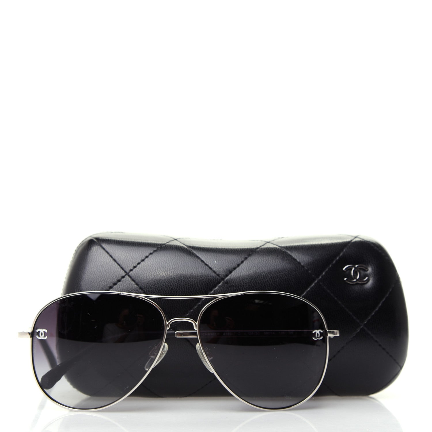 Chanel CC Aviator Sunglasses 4189TQ Black 7 of 7