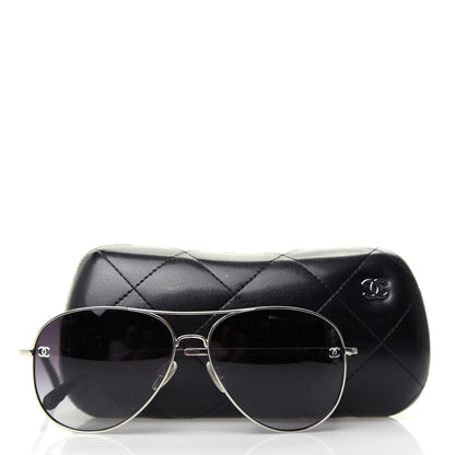 Chanel CC Aviator Sunglasses 4189TQ Black 7 of 7