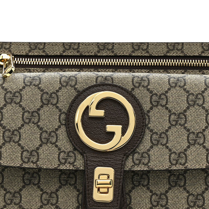 Gucci GG Supreme Monogram Textured Dollar Calfskin Blondie Belt Bag Beige Ebony New Acero 9 of 11