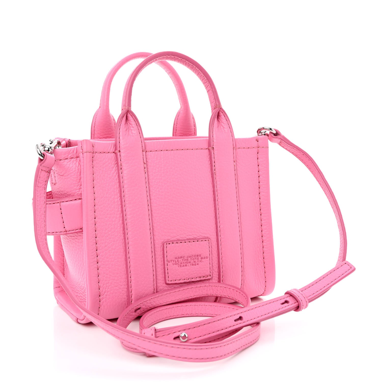 Marc Jacobs Grained Calfskin Micro The Tote Bag Pink 3 of 10