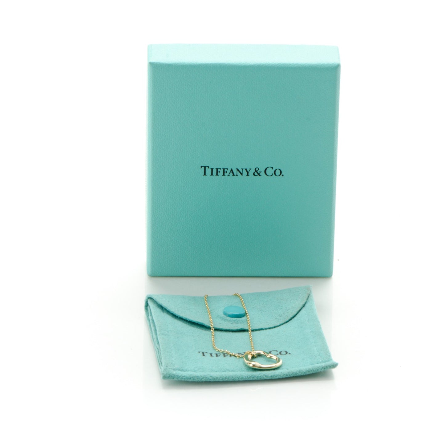 18K Yellow Gold Elsa Peretti Small Open Heart Pendant Necklace