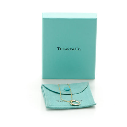 Tiffany 18K Yellow Gold Elsa Peretti Small Open Heart Pendant Necklace 6 of 6