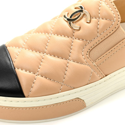 Chanel Lambskin Quilted Womens CC Stroll Sneakers 36.5 Beige 11 of 12
