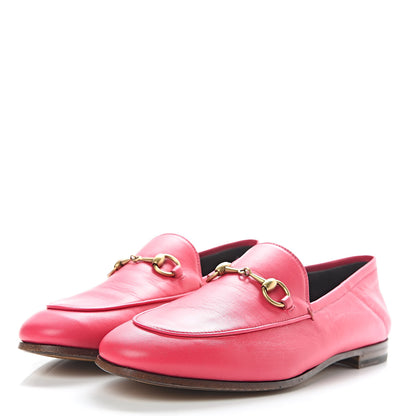 Gucci Lambskin Womens Brixton Horsebit Loafers 37 Hot Pink 3 of 9