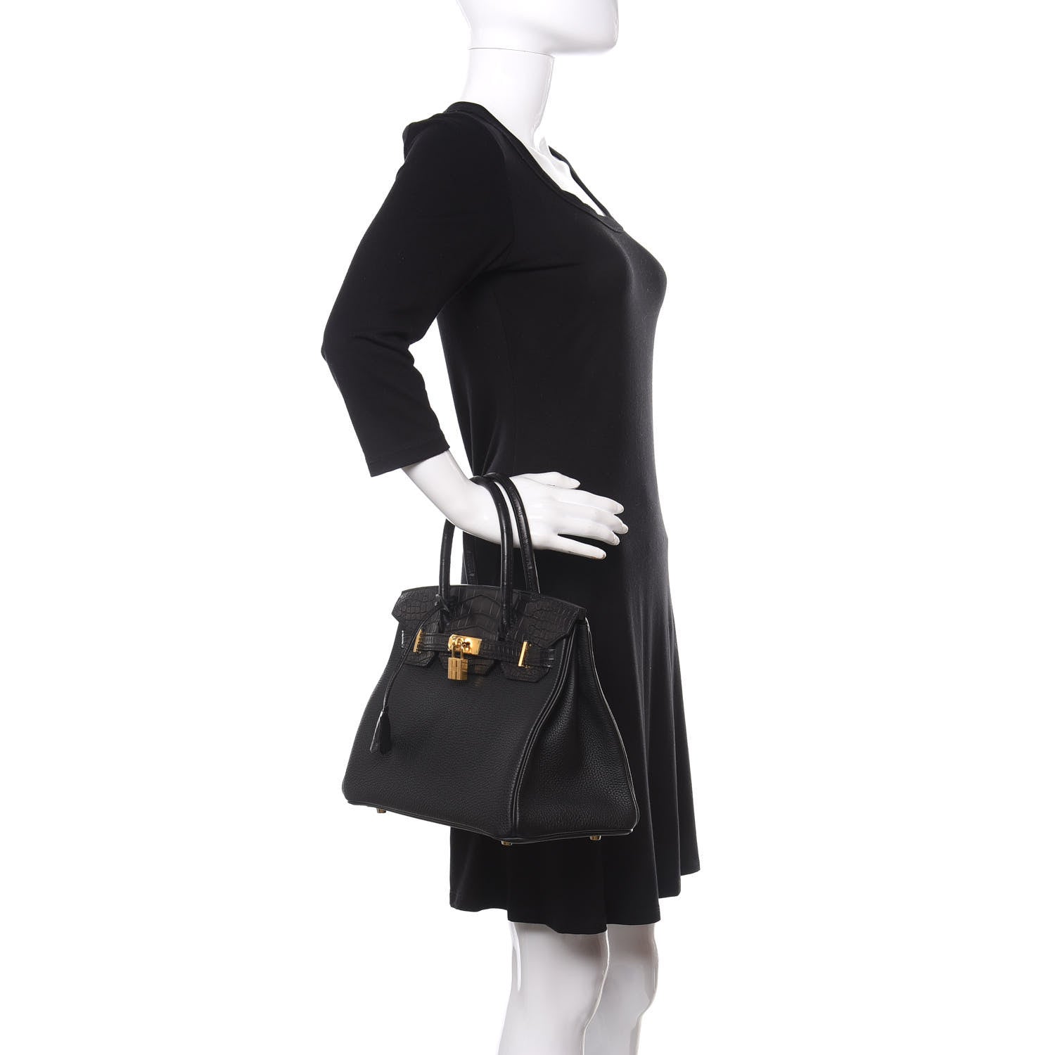 Hermes Togo Matte Alligator Birkin Touch 30 Black 2 of 37