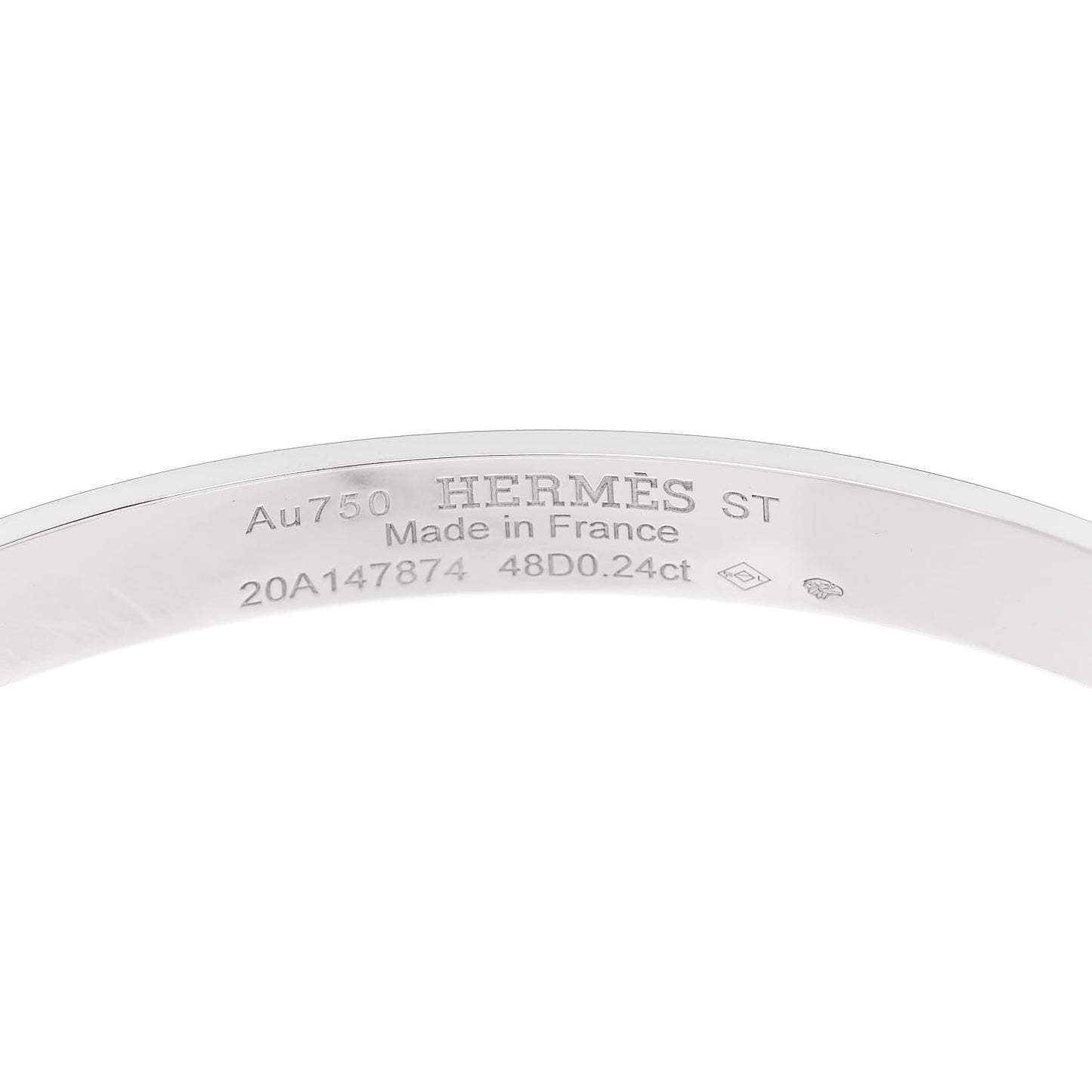 18K White Gold Diamond PM Collier De Chien Bracelet ST