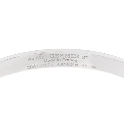 Hermes 18K White Gold Diamond PM Collier De Chien Bracelet ST 3 of 4