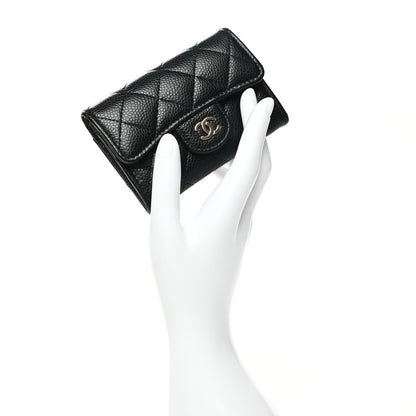 Chanel Caviar Quilted Flap Card Holder Wallet Black 2 of 11