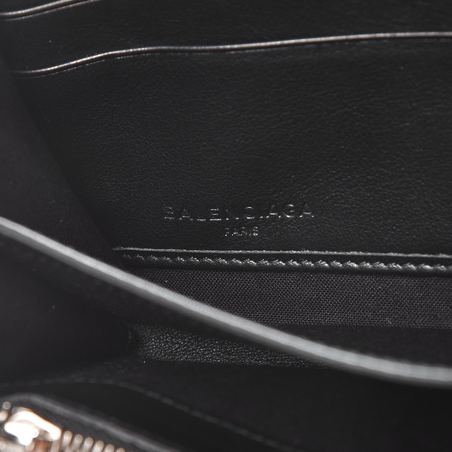 Balenciaga Calfskin Allover Logo Bazar Continental Zip Around Wallet Black Gold 6 of 8