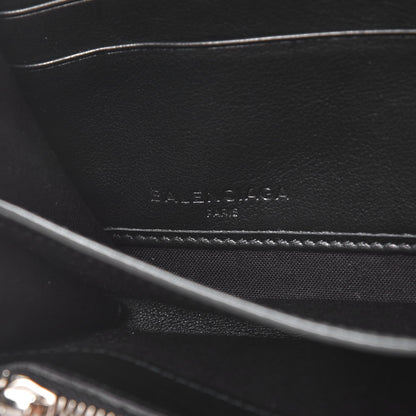 Balenciaga Calfskin Allover Logo Bazar Continental Zip Around Wallet Black Gold 6 of 8