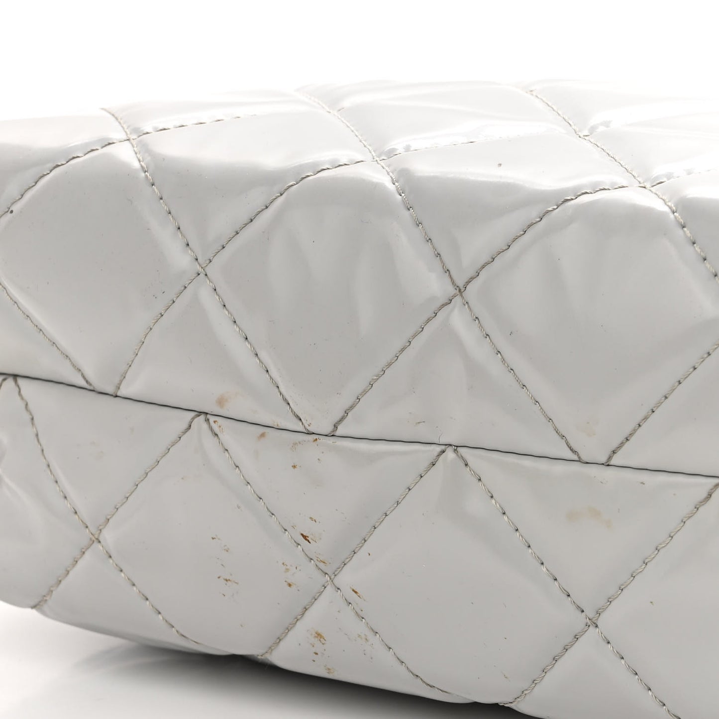 Vinyl Quilted In The Business North South Tote Light Grey