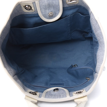 Chanel Woven Straw Large Deauville Tote Blue 5 of 18