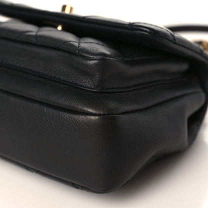 Chanel Calfskin Quilted Top Handle Flap Black 9 of 9