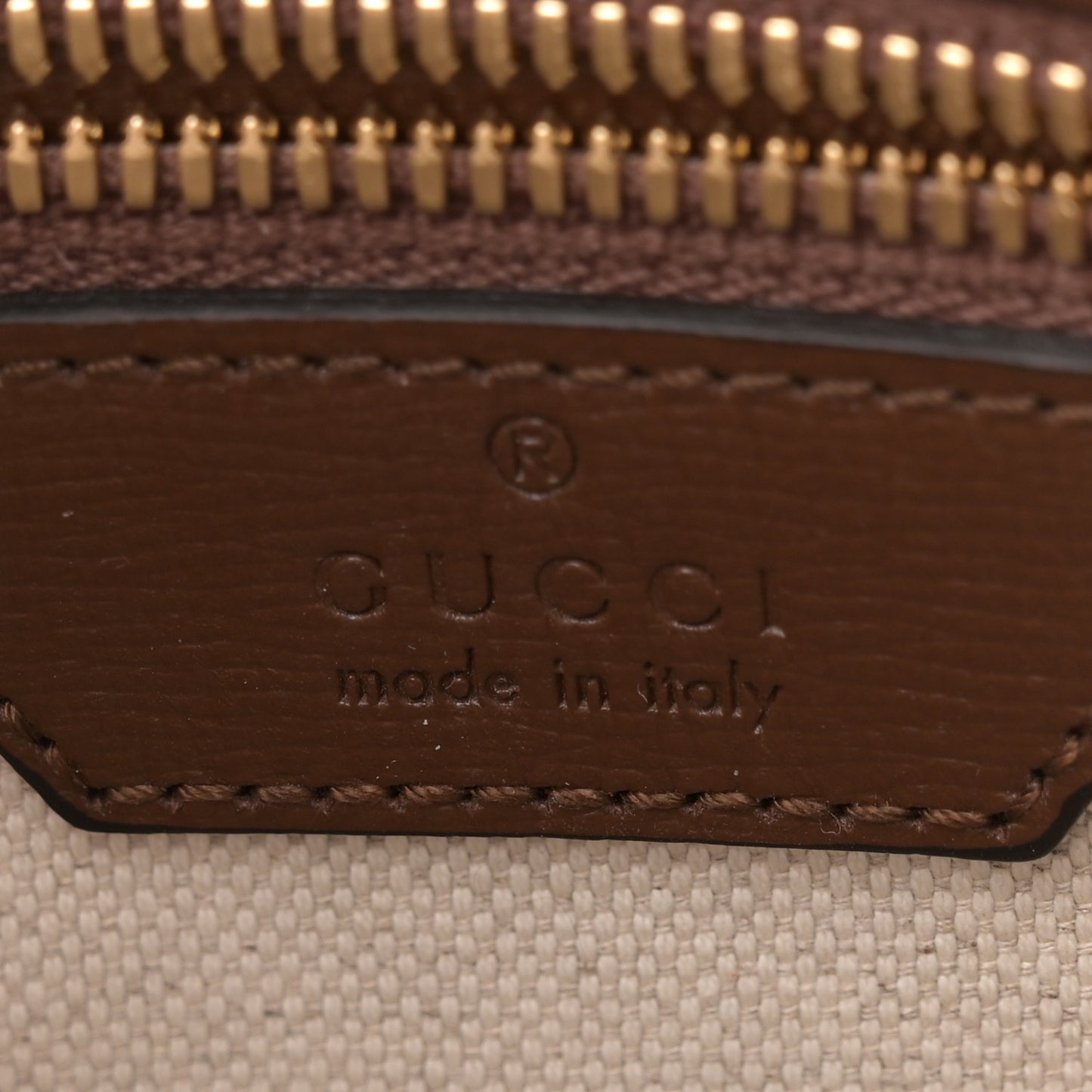 GG Supreme Monogram Azalea Calfskin Retro Interlocking G Messenger Shoulder Bag Beige Ebony Brown Sugar
