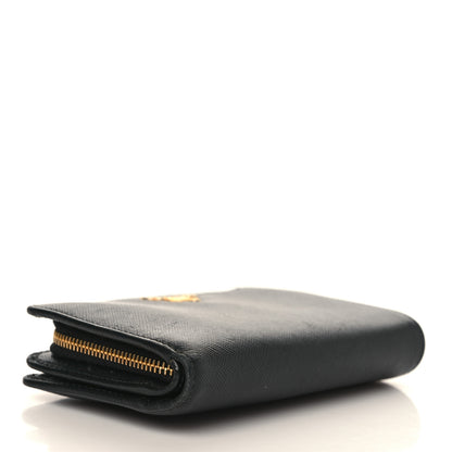 Prada Saffiano Metal Compact Wallet Black 4 of 6
