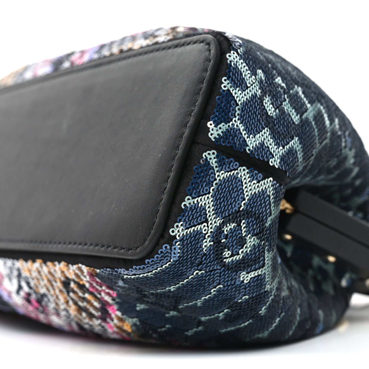 Calfskin Monogram Sequin LV Cafe Clutch Multicolor