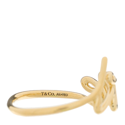 Tiffany 18K Yellow Gold Paloma's Graffiti Love Ring 56 7.5 5 of 5