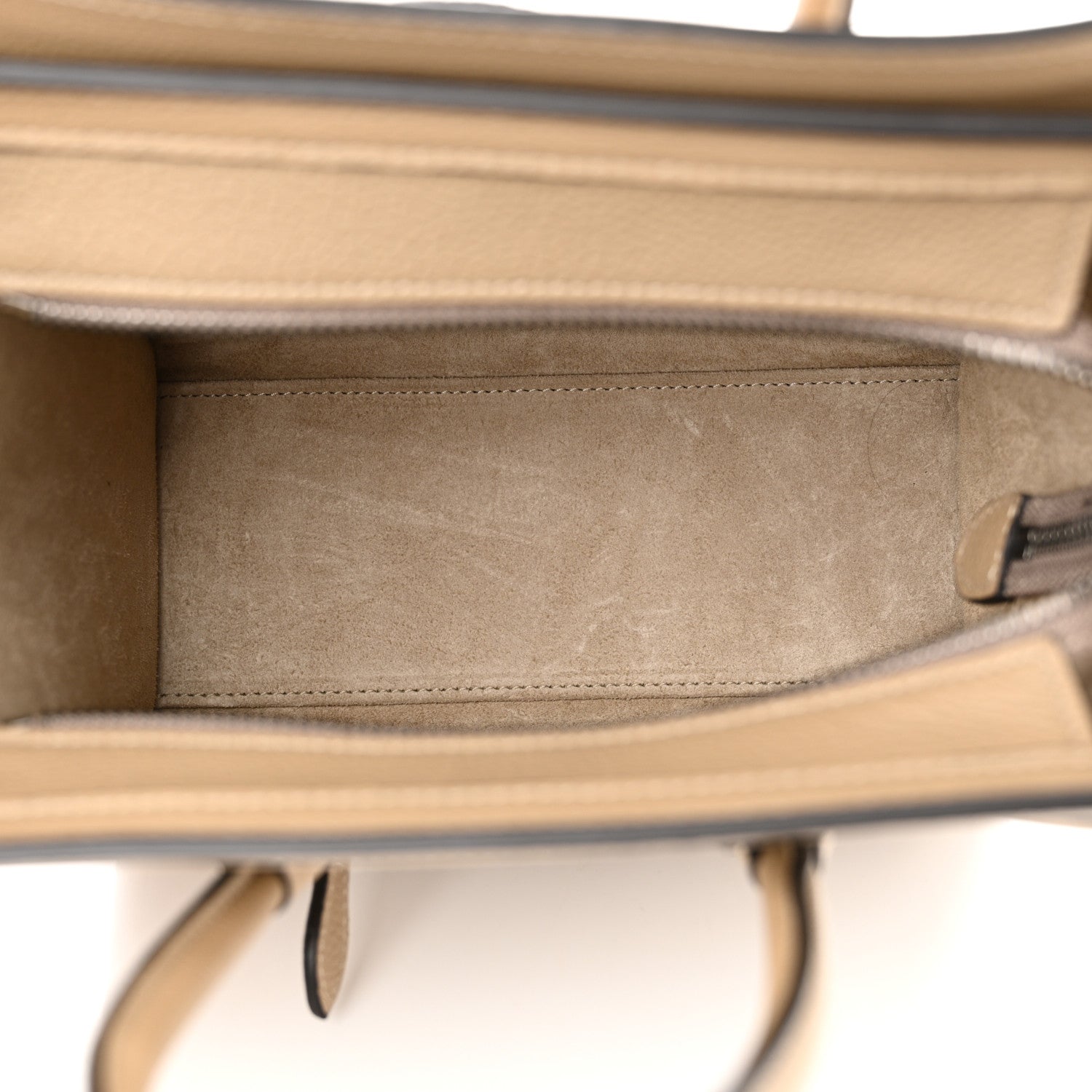 Celine Drummed Calfskin Nano Luggage Dune 5 of 14