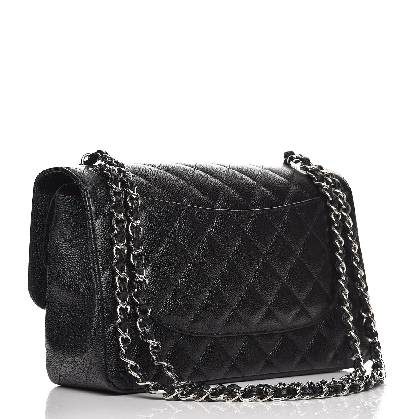 Caviar Quilted Jumbo Double Flap Black