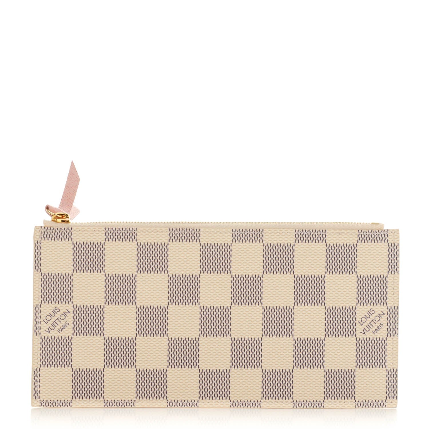 Louis Vuitton Damier Azur Felicie Chain Wallet Zippered Insert Rose Ballerine 1 of 6