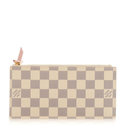 Louis Vuitton Damier Azur Felicie Chain Wallet Zippered Insert Rose Ballerine 1 of 6