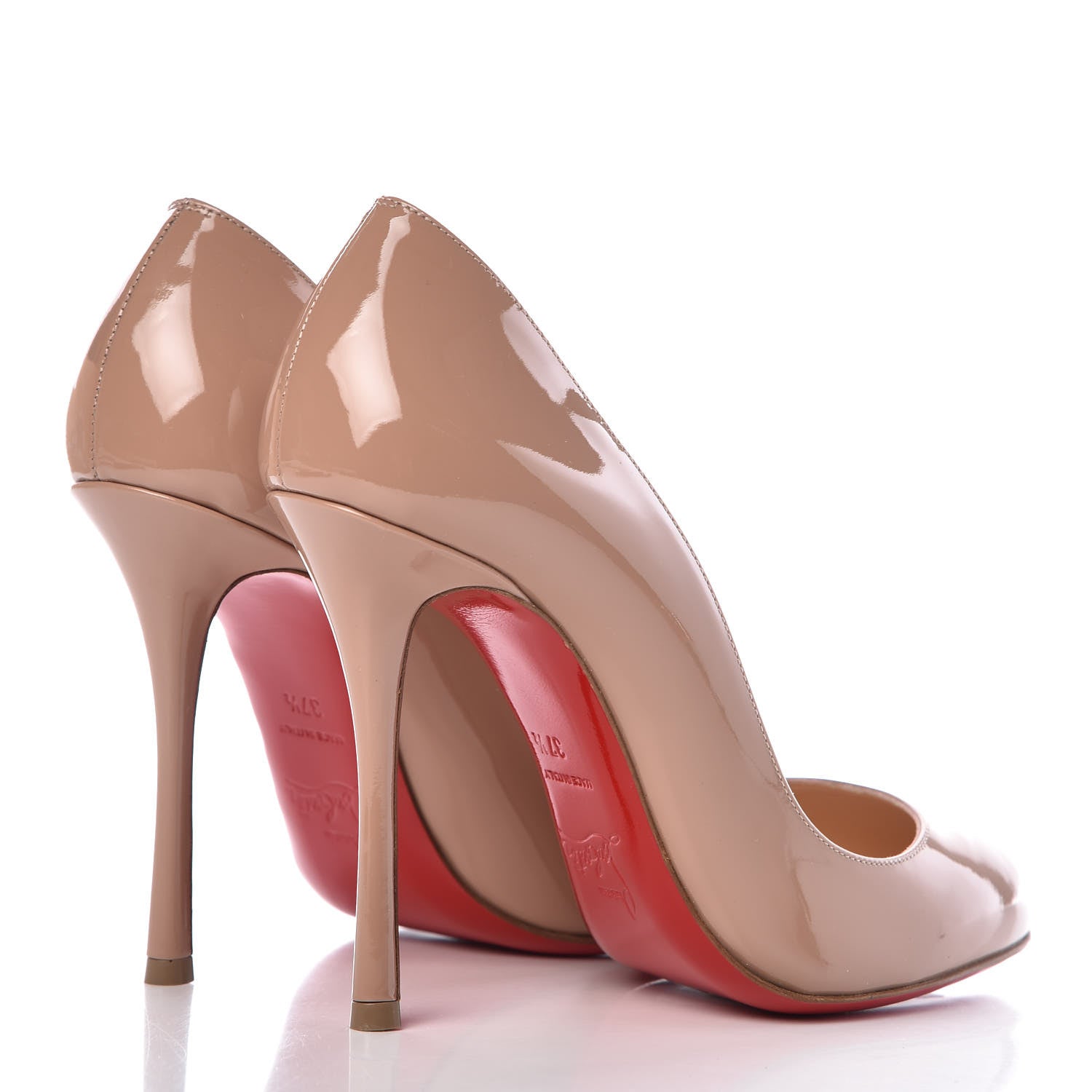 Christian Louboutin Patent Merci Allen 100 Pumps 37.5 Nude 4 of 9