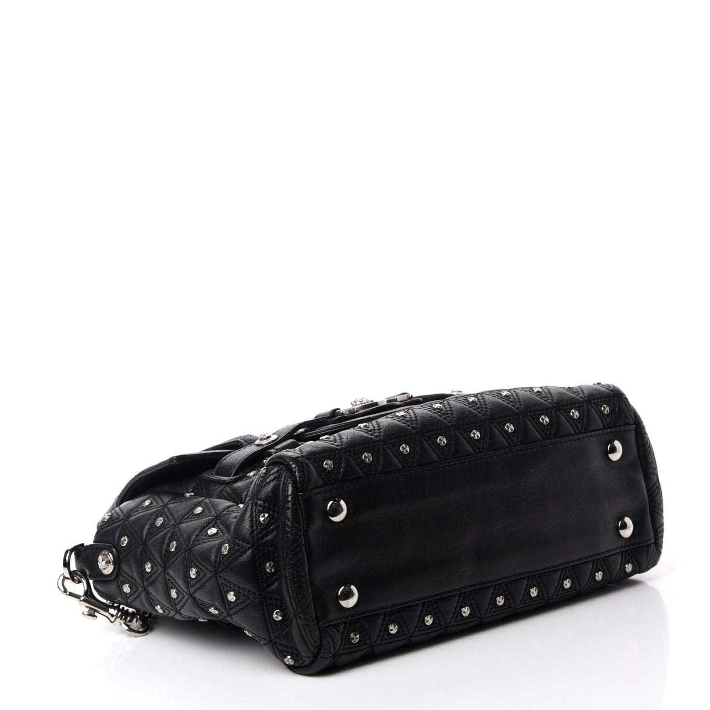 Nappa Trapuntata Triangle Quilted Studded Bag Black