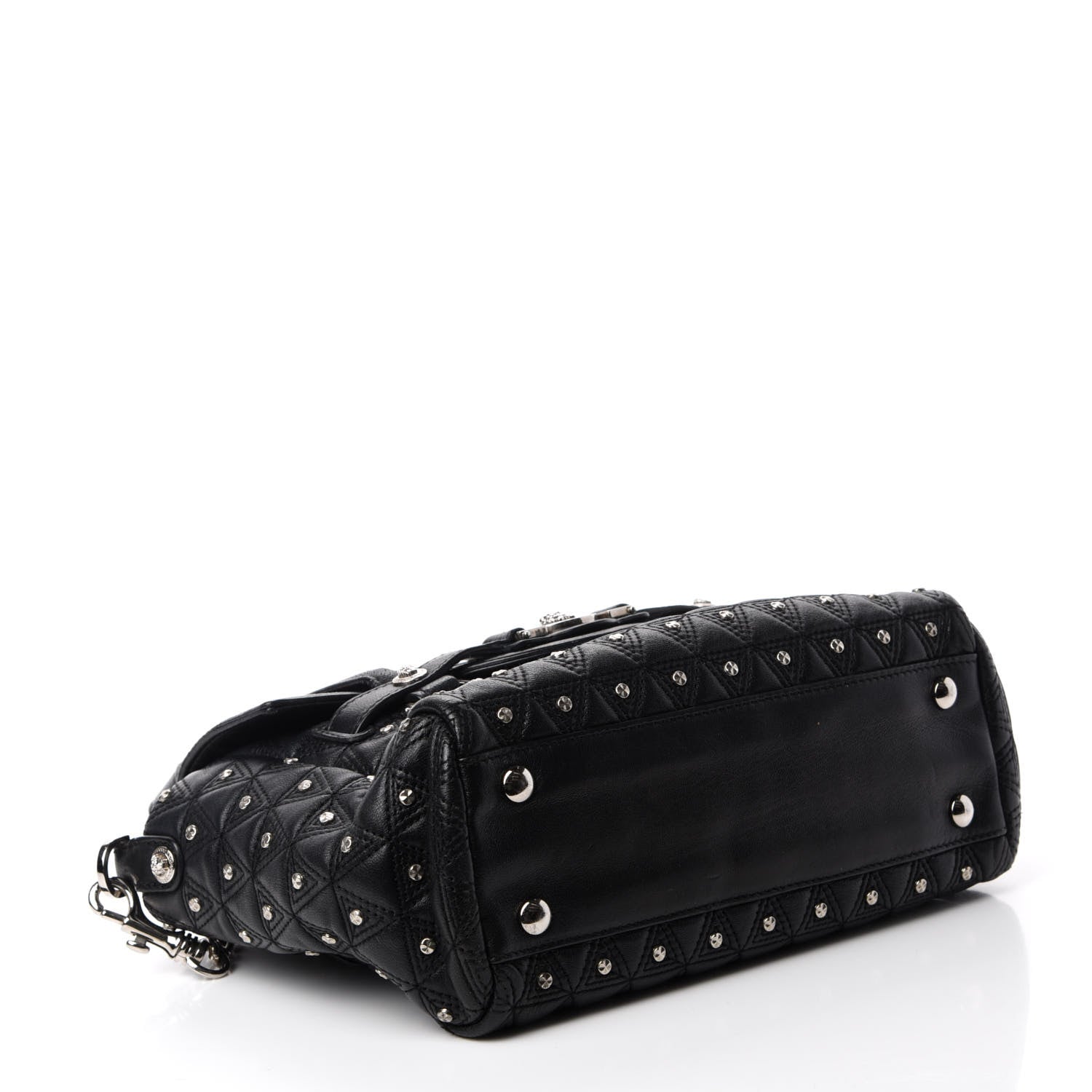 Versace Nappa Trapuntata Triangle Quilted Studded Bag Black 4 of 12