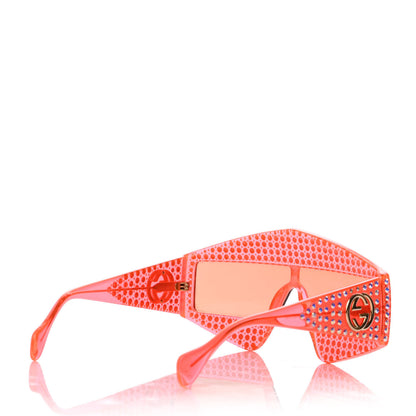 Gucci Crystal Rectangular Frame Sunglasses GG0357S Orange 4 of 8