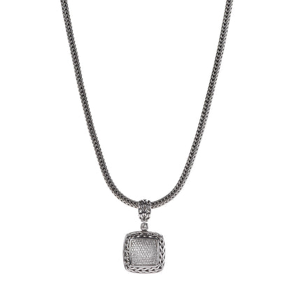John Hardy Sterling Silver Diamond Classic Chain Enhancer Pendant Necklace 1 of 7