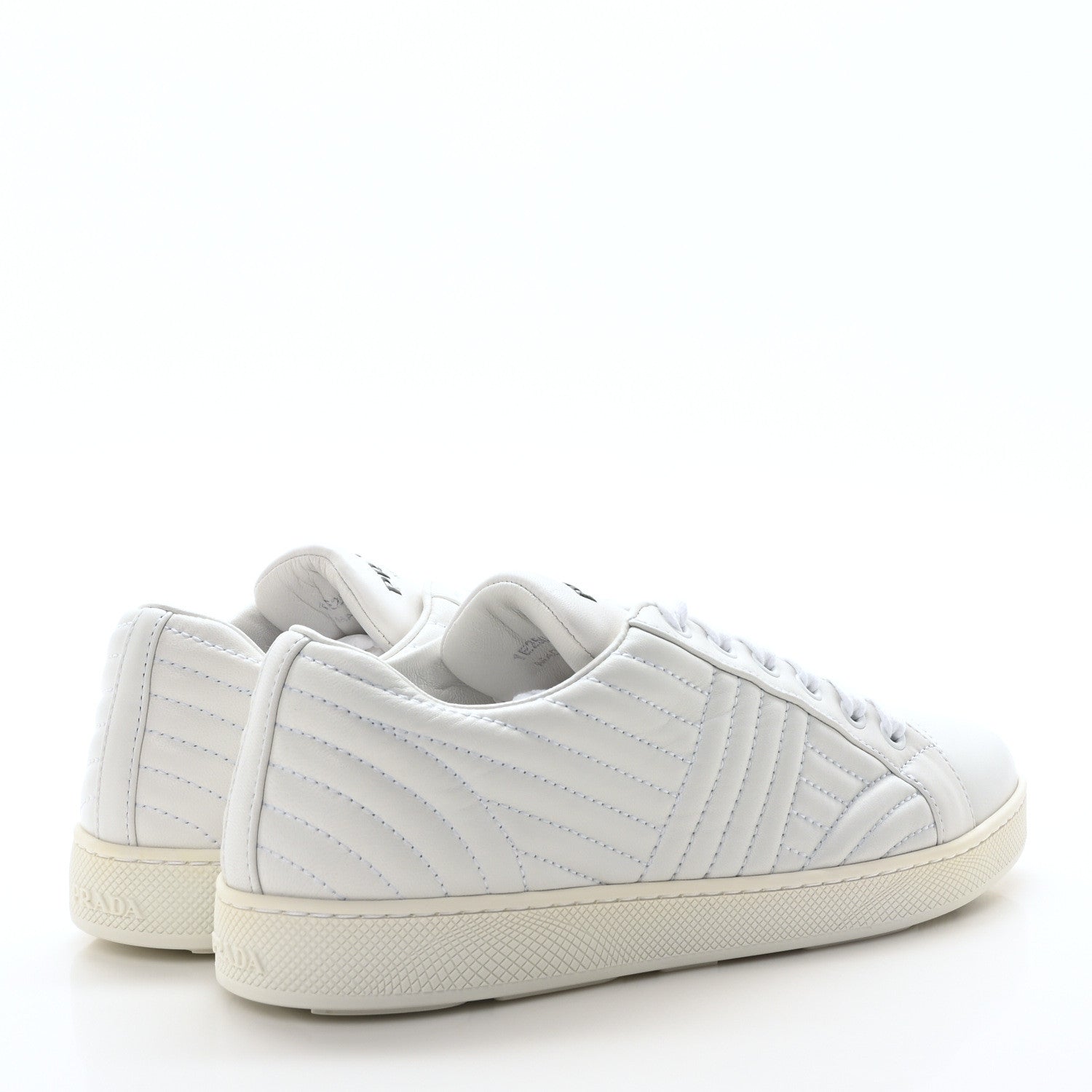 Prada Nappa Diagramme Womens Low Top Sneakers 38.5 White 5 of 8