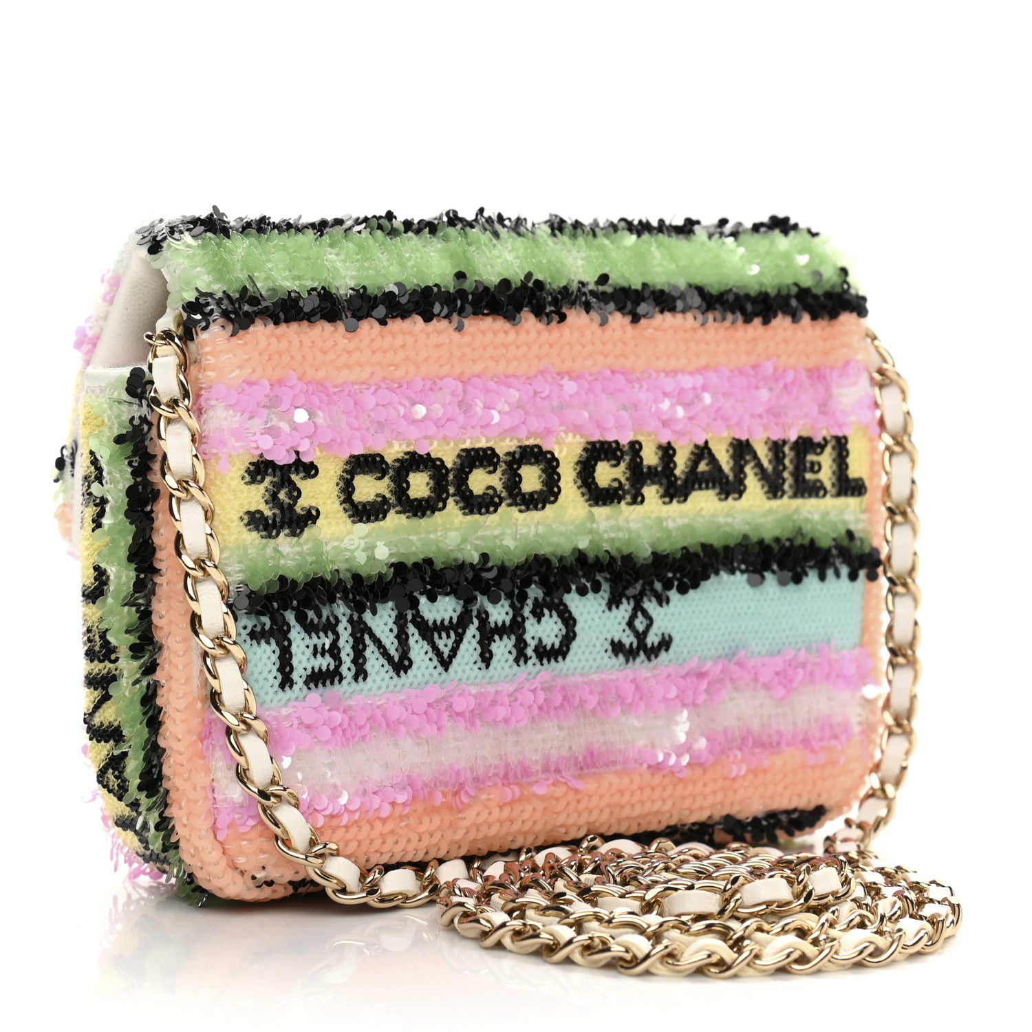 Chanel Sequin COCO Clutch With Chain Multicolor 3 of 12