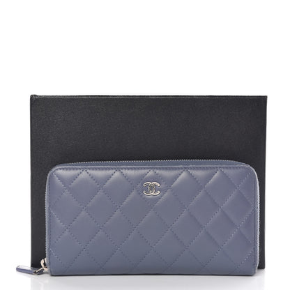 Chanel Lambskin Quilted Large Gusset Zip Around Wallet Lavender 15 of 15