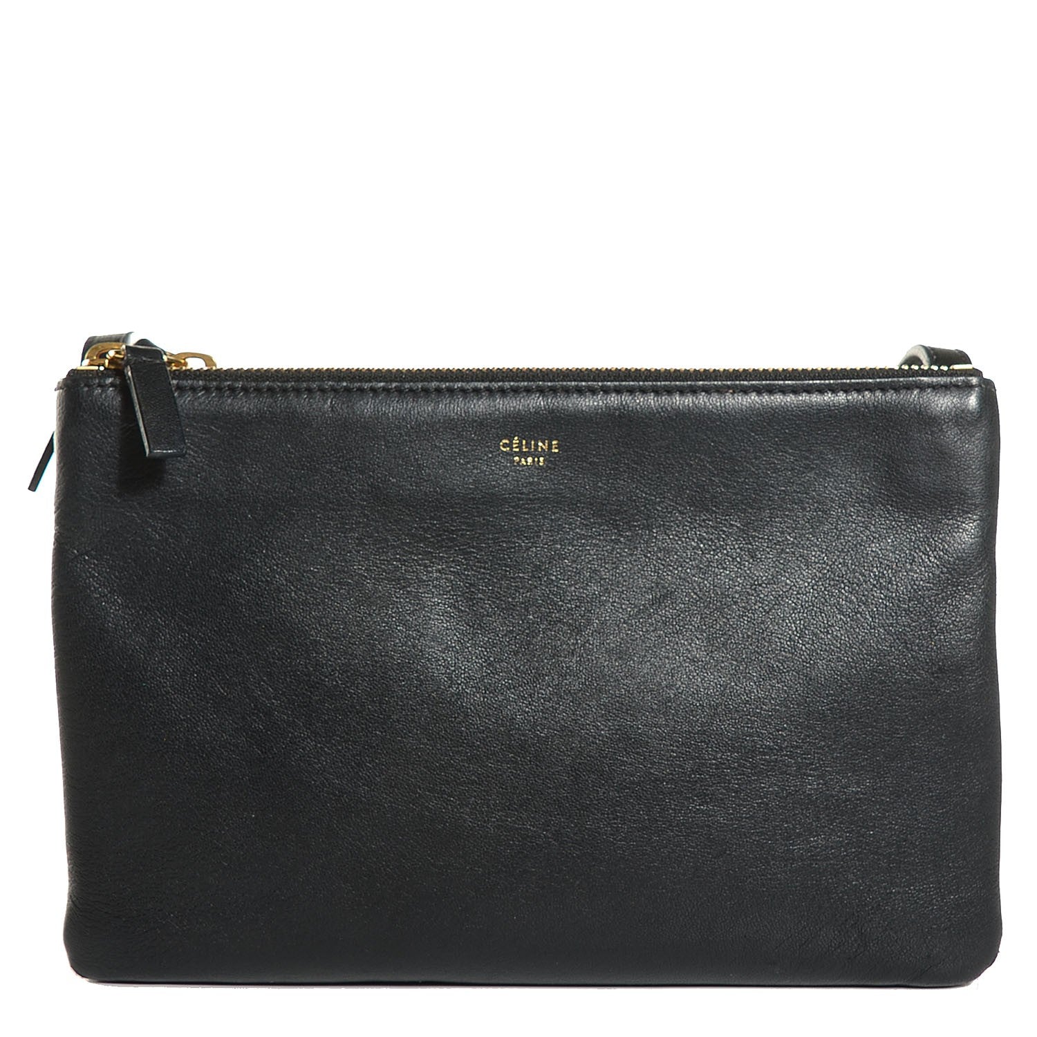 Celine Lambskin Small Trio Crossbody Bag Black 1 of 7
