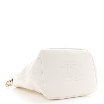 Chanel Lambskin Plexiglass Quilted Coco Love Bucket Bag White 4 of 11