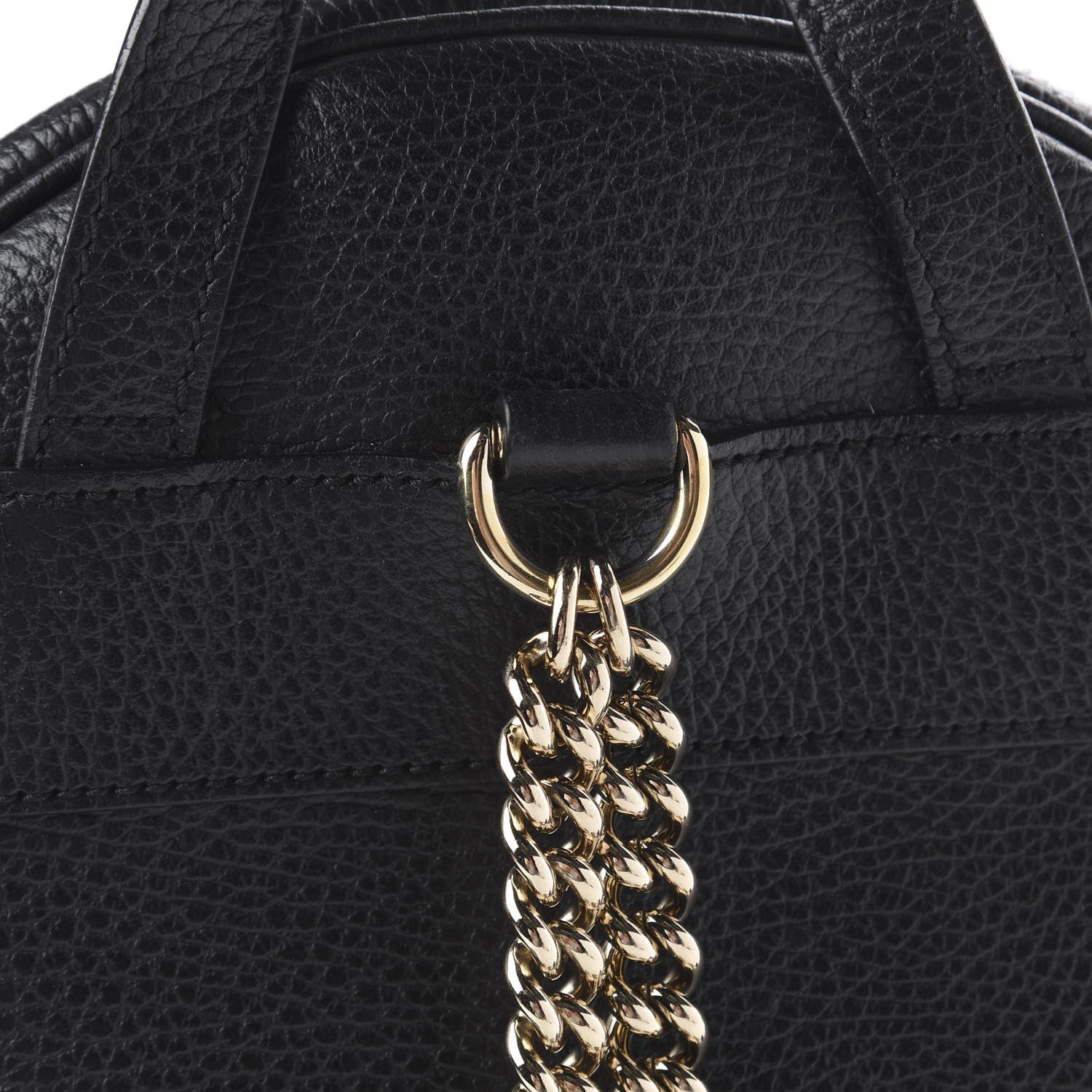 Gucci Pebbled Calfskin Soho Chain Backpack Black 12 of 16