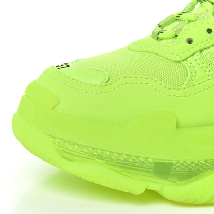 Balenciaga Fabric Mesh Clear Sole Womens Triple S Sneakers 37 Fluo Yellow 12 of 16