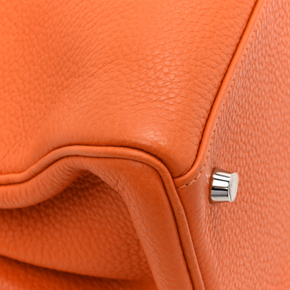 Hermes Taurillon Clemence Shoulder Kelly 42 Orange Orange 11 of 11