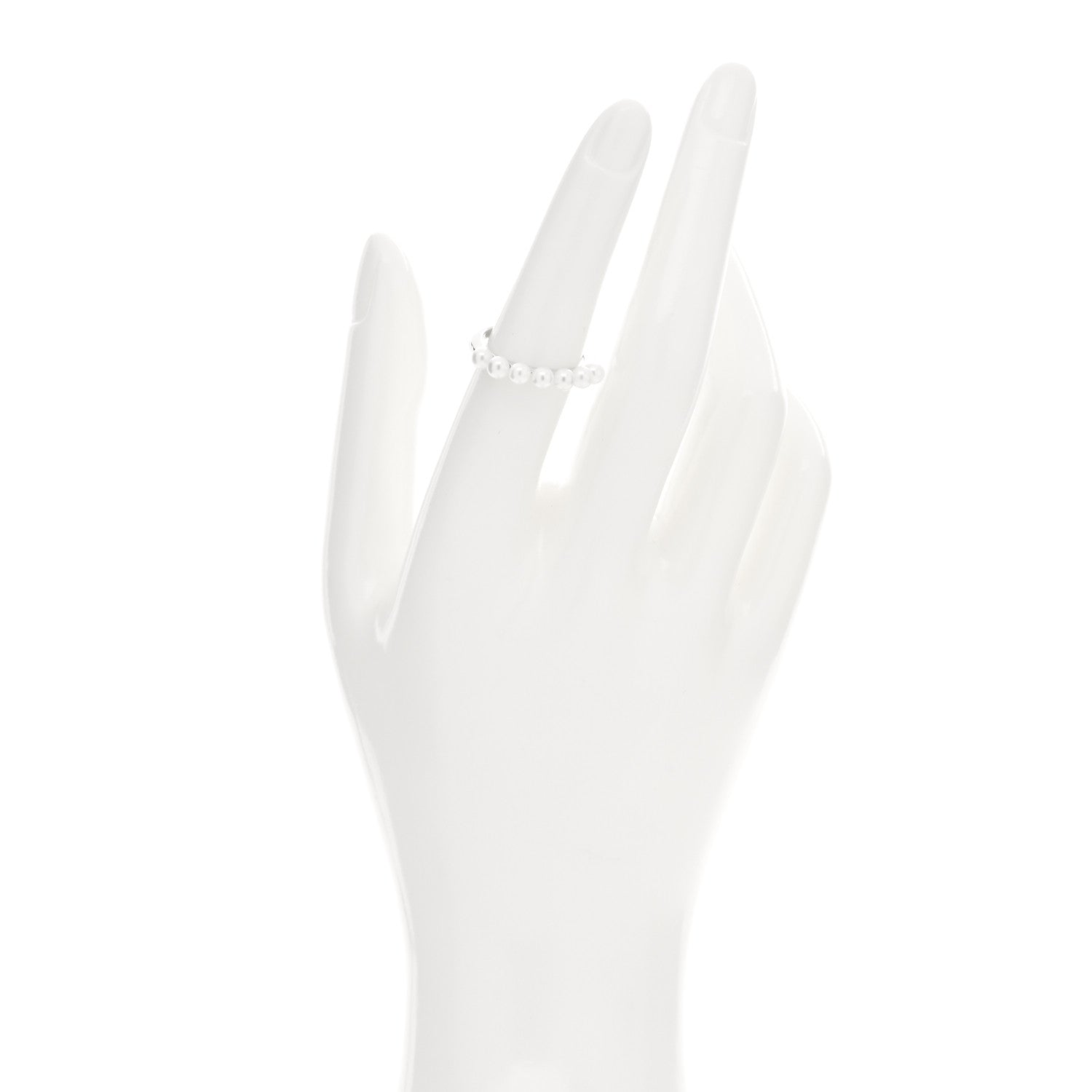 Mikimoto 18K White Gold Akoya Pearl 3.5-4mm Stackable Ring 53 6.5 2 of 5